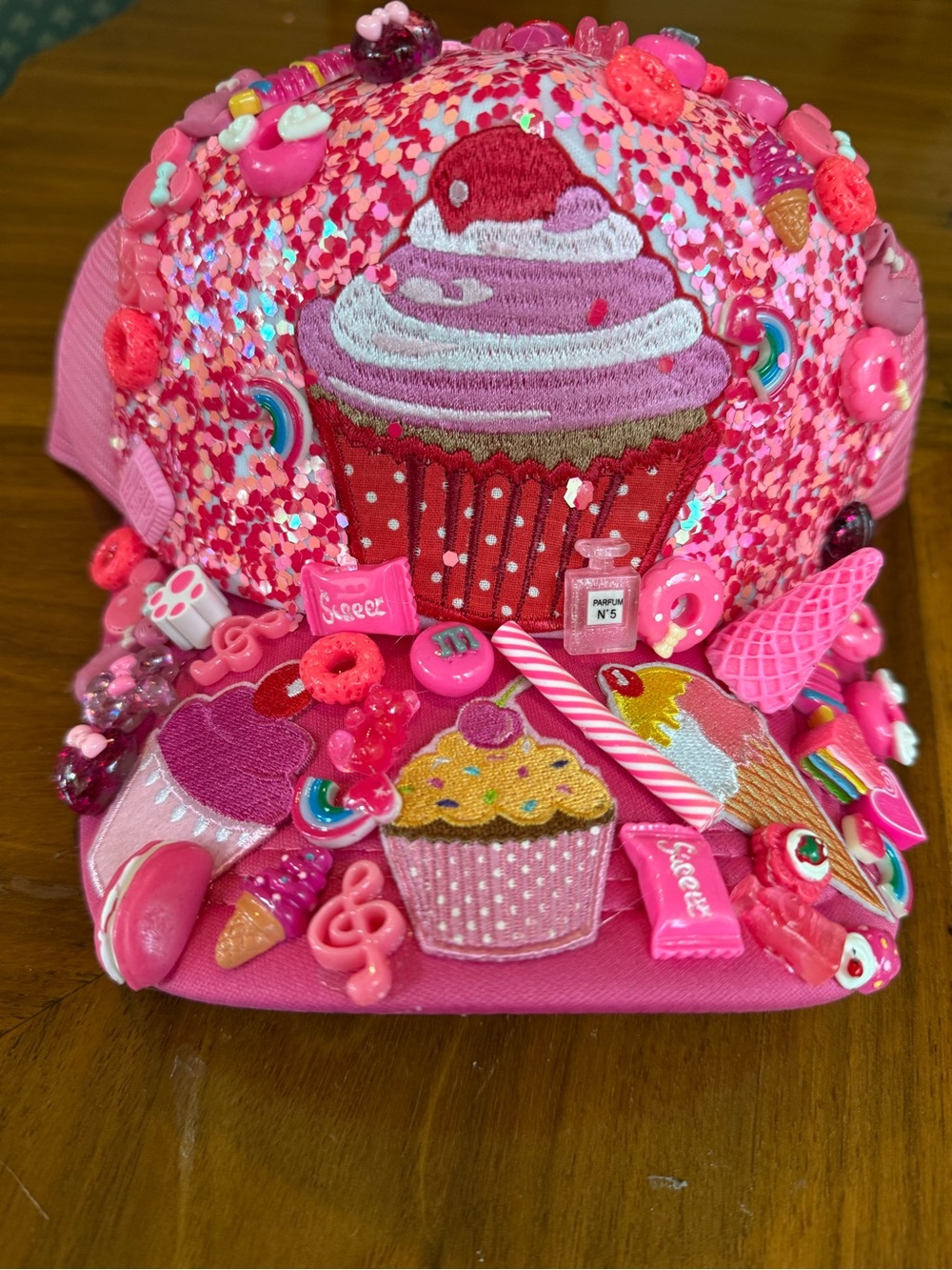 New Pink Cupcake Sequin Embellished Cap